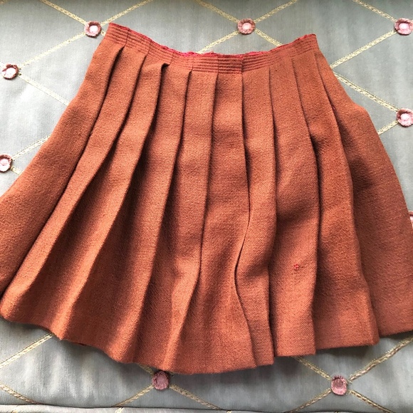 Miu Miu Wool Pleated Mini Midi Skirt (Italian 40, ~ S) FLAWED - Picture 6 of 11